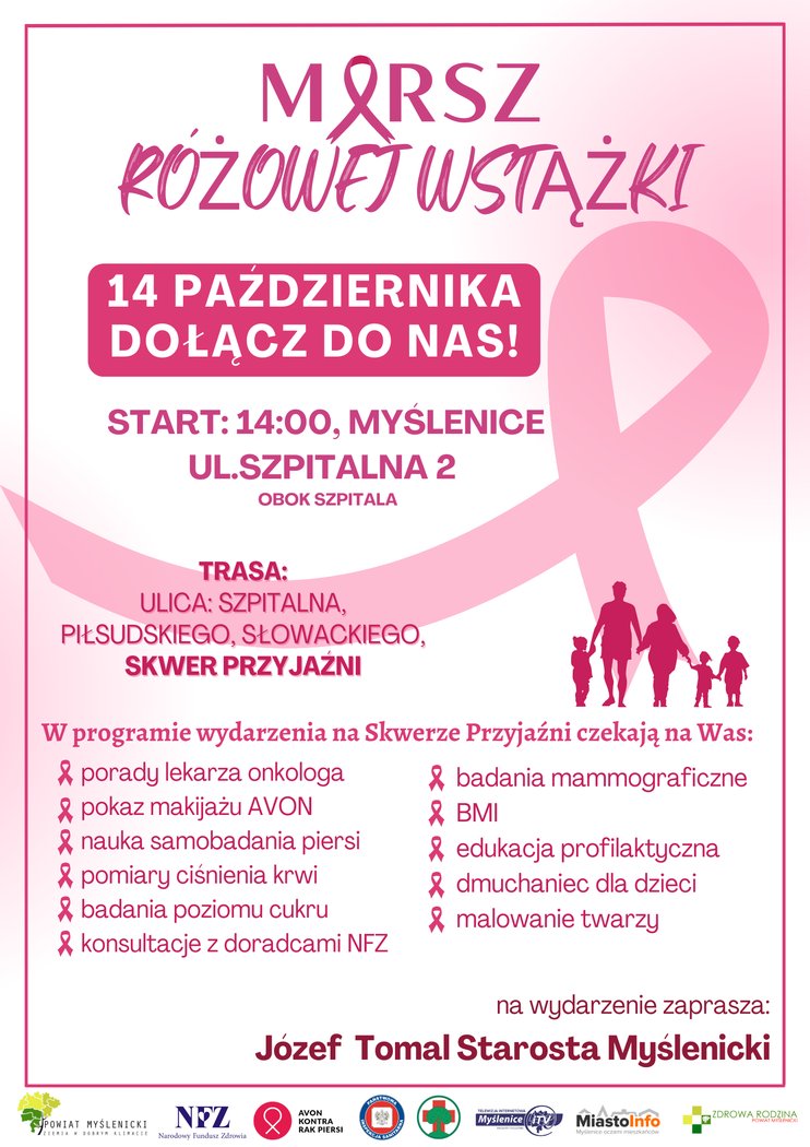 Plakat - Różowy marsz przeciw rakowi piersi